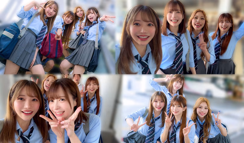 制服ギャル4人に卒業旅行で抜かれる衝撃動画がエロい【北岡果林・天馬ゆい・柚木ひなた・流川莉央】