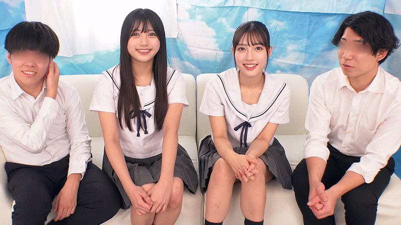 【北岡果林・宮城りえ】ナンパした修学旅行生2人の中出しSEXがエロい