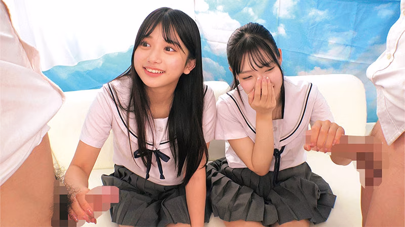 【北岡果林・宮城りえ】ナンパした修学旅行生2人の中出しSEXがエロい