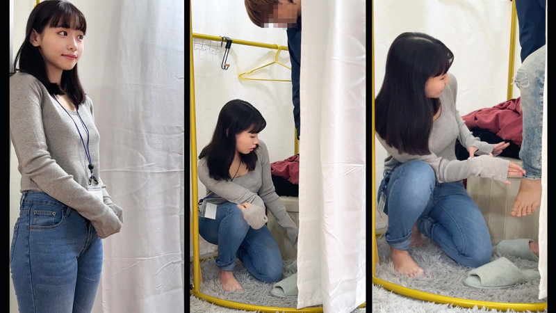 【花鳥斗架】試着室で濃厚フェラをする美人店員さんがエロすぎる