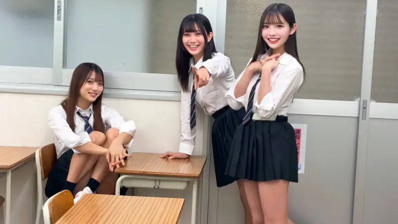 smgd043：【佐藤愛瑠・北岡果林・谷村凪咲】美女JKたちのハーレムSEXがエロい