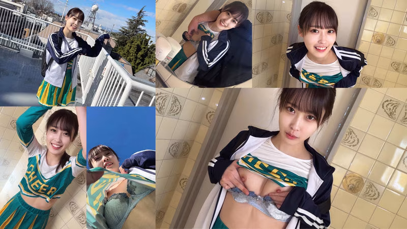 【天然美月】トイレで即フェラする部活終わりカップルがエロい