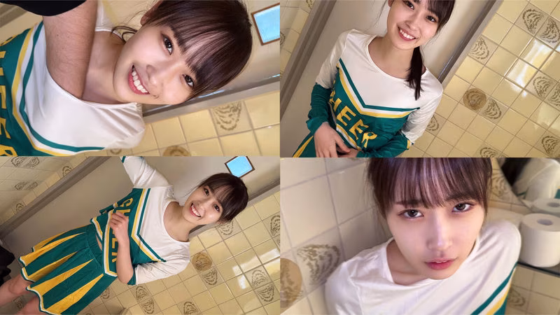 【天然美月】トイレで即フェラする部活終わりカップルがエロい