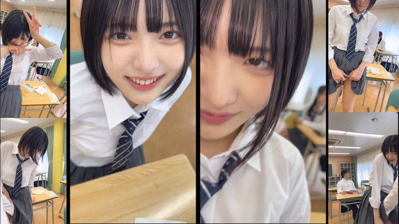 【虹村ゆみ】校内でハメ撮りする制服カップルがエロすぎる