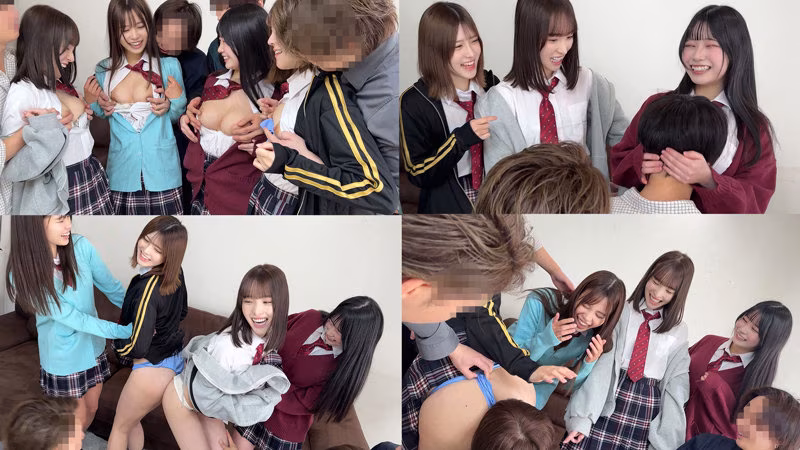 【中出し8P乱交】制服女子たちのオフパコ乱交SEXがエロすぎる